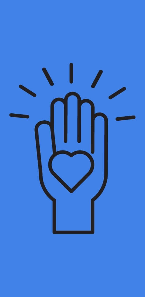 helping hands illustration of hands, a heart, doing good for the world loudbird marketing industries we serve